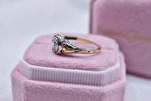Load image into Gallery viewer, Vintage 14K Yellow Gold &amp; Platinum Octagonal Edwardian Old European Cut Diamond Engagement Ring
