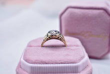 Load image into Gallery viewer, Vintage 14K Yellow Gold &amp; Platinum Octagonal Edwardian Old European Cut Diamond Engagement Ring
