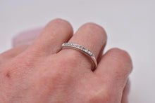 Load image into Gallery viewer, Vintage Art Deco 18K White Gold Single Cut Diamond Channel Set Band
