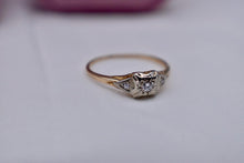 Load image into Gallery viewer, Vintage 14K Yellow Gold Edwardian Dainty Diamond Engagement Ring
