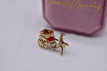 Load image into Gallery viewer, 14K Yellow Gold Animated Rickshaw Vintage Charm or Pendant
