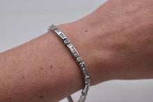 Load image into Gallery viewer, 14K White Gold Vintage Baguette &amp; Round 3.12cts Diamond Bracelet
