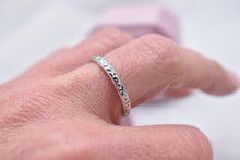 Load image into Gallery viewer, 18K Yellow Gold Platinum Edwardian Hand Engraved Wedding Band – Floral Art Deco Ring
