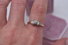 Load image into Gallery viewer, Vintage 14K Yellow Gold Edwardian Dainty Diamond Engagement Ring
