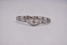 Load image into Gallery viewer, Vintage Art Deco 10K White Gold Diamond Filigree Bracelet
