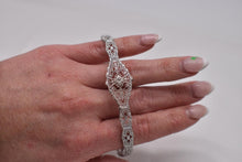 Load image into Gallery viewer, Vintage Art Deco 10K White Gold Diamond Filigree Bracelet
