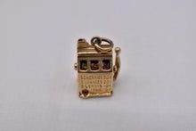 Load image into Gallery viewer, 14K Yellow Gold Animated Slot Machine Vintage Charm or Pendant
