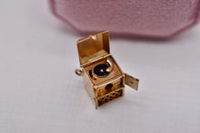Load image into Gallery viewer, 14K Yellow Gold Animated Large Record Player Vintage Charm or Pendant
