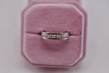 Load image into Gallery viewer, Vintage 14K White Gold Diamond Channel Set Wedding Band 1.10cts
