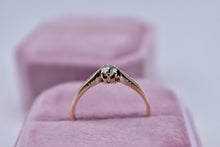 Load image into Gallery viewer, Victorian 14K Gold Classic Solitaire Old Mine Cut Diamond Engagement Ring 0.36cts
