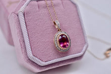 Load image into Gallery viewer, LeVian 14K Rose Gold Oval Pink Tourmaline and Diamond Reversible Necklace
