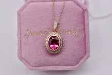 Load image into Gallery viewer, LeVian 14K Rose Gold Oval Pink Tourmaline and Diamond Reversible Necklace
