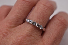 Load image into Gallery viewer, Hearts On Fire Vintage 18K White Gold Shared Prong Five Stone Diamond Band 0.75cts
