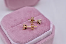 Load image into Gallery viewer, 14K Yellow Gold Princess Cut Natural Diamond Push Back Stud Earrings 0.30cts
