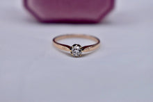 Load image into Gallery viewer, Victorian 14K Gold Classic Solitaire Old Mine Cut Diamond Engagement Ring 0.36cts
