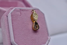 Load image into Gallery viewer, Vintage 14k Gold &amp; Zircon Animated Jewelers Loupe Charm
