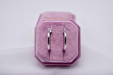 Load image into Gallery viewer, Vintage 14K White Gold 24mm Classic Tube Hoop Earrings
