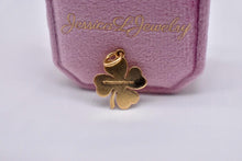 Load image into Gallery viewer, Preloved Authentic TCO Vintage 18K Yellow Gold Four Leaf Clover Luck Pendant
