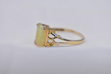 Load image into Gallery viewer, 14K Yellow Gold Emerald Cut Opal Solitaire Classic Ring
