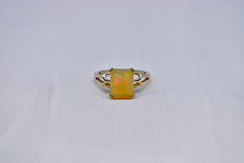 Load image into Gallery viewer, 14K Yellow Gold Emerald Cut Opal Solitaire Classic Ring
