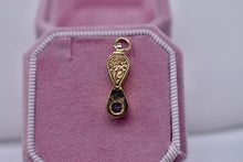 Load image into Gallery viewer, Vintage 14k Gold &amp; Zircon Animated Jewelers Loupe Charm
