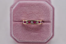 Load image into Gallery viewer, Vintage 14K Yellow Gold Vintage Channel Set Ruby &amp; Diamond Band
