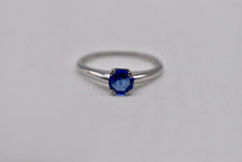 Load image into Gallery viewer, Art Deco Platinum Solitaire Sapphire Engagement Ring
