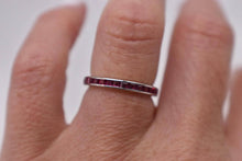 Load image into Gallery viewer, Vintage Art Deco Platinum Square Cut Channel Set Ruby Eternity Band
