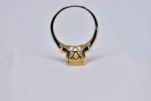 Load image into Gallery viewer, 14K Yellow Gold Emerald Cut Opal Solitaire Classic Ring
