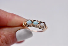 Load image into Gallery viewer, Victorian 14K Yellow Gold Three Stone Opal Ring
