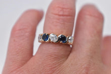Load image into Gallery viewer, Vintage 14K Yellow Gold Sapphire and Diamond Heavy S Style Band
