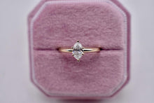 Load image into Gallery viewer, Vintage 14K Yellow Gold Solitaire 0.33cts Marquise Diamond Engagement Ring
