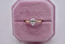 Load image into Gallery viewer, Vintage 14K Yellow Gold Solitaire 0.36cts Marquise Diamond Engagement Ring
