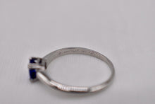 Load image into Gallery viewer, Art Deco Platinum Solitaire Sapphire Engagement Ring
