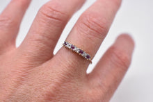 Load image into Gallery viewer, Vintage 10K Yellow Gold Vintage Dainty Ruby &amp; Diamond Band
