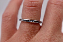 Load image into Gallery viewer, Vintage Art Deco Platinum Square Cut Channel Set Sapphire &amp; Diamond Eternity Band
