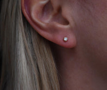 Load image into Gallery viewer, 14K Yellow Gold Round Dainty Natural Diamond Push Back Martini Stud Earrings 0.18cts
