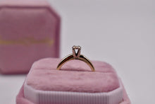 Load image into Gallery viewer, Vintage 14K Yellow Gold Solitaire 0.08cts Illusion Diamond Engagement Ring

