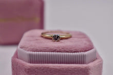 Load image into Gallery viewer, Vintage 14K Yellow Gold Solitaire 0.08cts Illusion Diamond Engagement Ring
