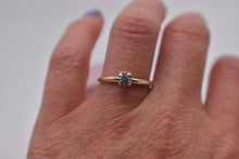 Load image into Gallery viewer, Vintage 14K Yellow Gold Solitaire 0.08cts Illusion Diamond Engagement Ring
