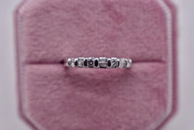 Load image into Gallery viewer, 14K White Gold Unique Round &amp; Baguette Bar Channel Natural 0.36cts Diamond Band
