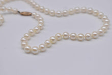 Load image into Gallery viewer, Vintage 14K Yellow Gold 19 Inch 6mm Fresh Water Cultured White Pearl Necklace Strand
