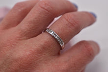 Load image into Gallery viewer, Vintage 14K White Gold Channel Set 0.30cts Natural Baguette &amp; Round Diamond Wedding Band
