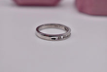 Load image into Gallery viewer, Vintage 14K White Gold Channel Set 0.30cts Natural Baguette &amp; Round Diamond Wedding Band

