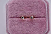 Load image into Gallery viewer, 14K Yellow Gold Round Dainty Natural Diamond Push Back Martini Stud Earrings 0.18cts

