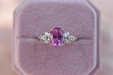 Load image into Gallery viewer, Vintage 18K White Gold GIA No Heat Natural Pink Sapphire Diamond Ring

