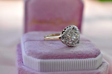 Load image into Gallery viewer, Antique Art Nouveau 14K Yellow Gold &amp; Platinum Old European Cut Natural Diamond Ring
