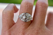 Load image into Gallery viewer, Antique Art Nouveau 14K Yellow Gold &amp; Platinum Old European Cut Natural Diamond Ring
