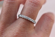 Load image into Gallery viewer, 14K White Gold Vintage 0.90cts Natural Diamond Anniversary Band
