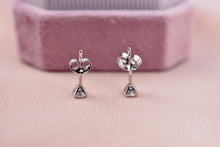 Load image into Gallery viewer, 14K White Gold Round Natural Diamond Push Back Stud Earrings 0.25cts
